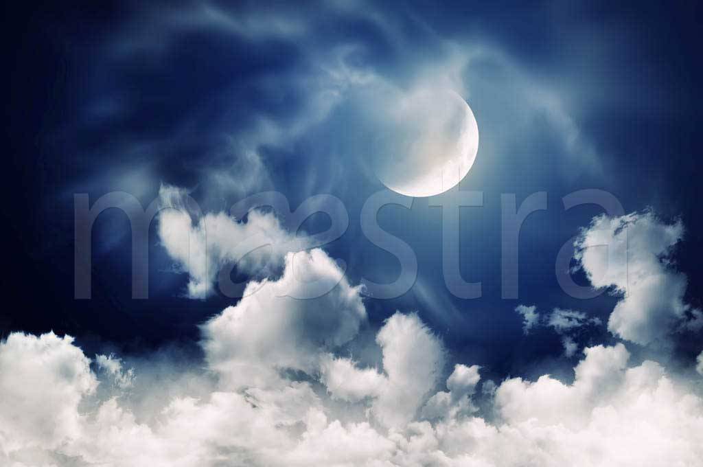 Фотообои Луна на сказочном небе